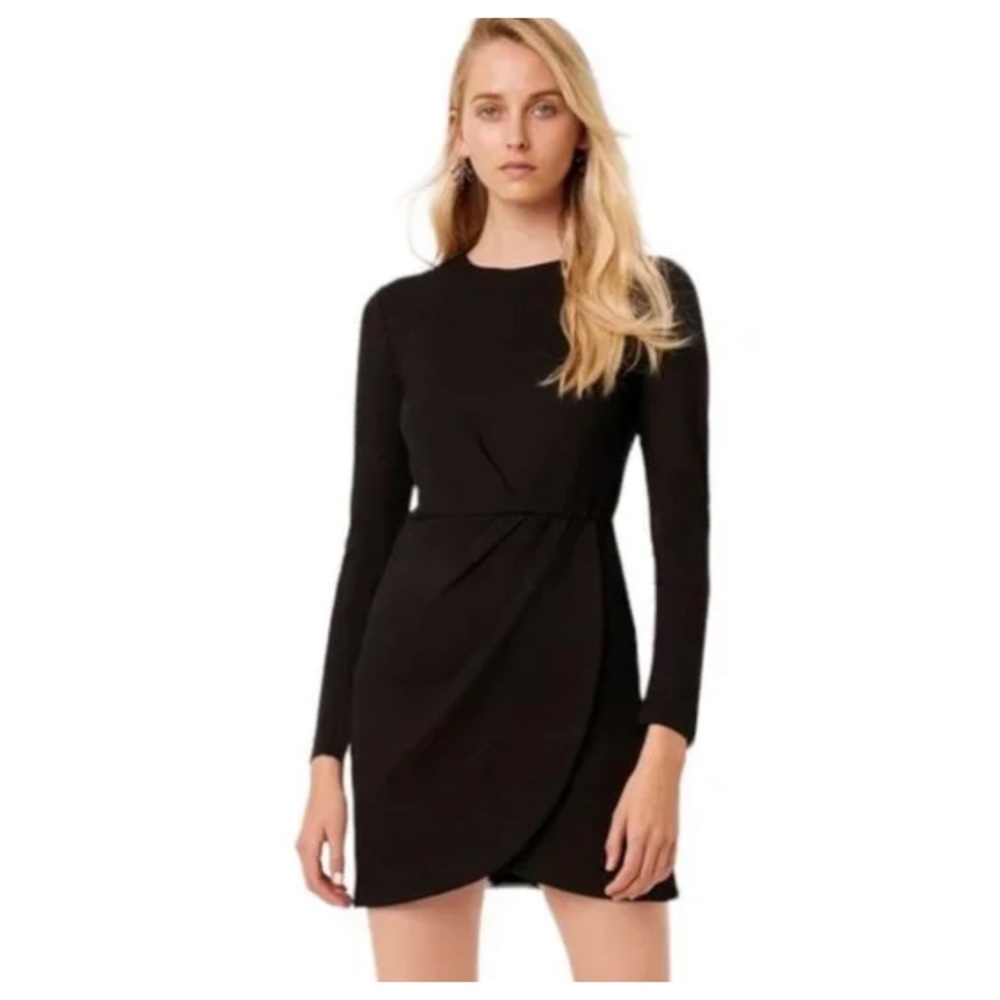 FRENCH Connection Saphira Lula Black Faux Wrap Dress